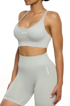 Oh Polly Matching Sets | Sports Bras^Seamless Strappy Sports Bra in Grey