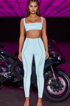 Oh Polly Women'S Clothing Sale - $65 And Under | Women'S Clothing Sale - $40 And Under^Self Reflection Reflective High Waisted Leggings in Grey and Neon Lime