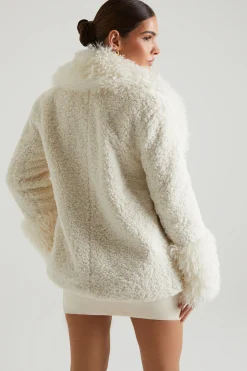 Oh Polly Outerwear | Fall Outfits^Shearling Coat with Large Front Pockets in Cream