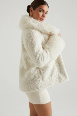 Oh Polly Outerwear | Fall Outfits^Shearling Coat with Large Front Pockets in Cream