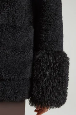 Oh Polly Outerwear | Fall Outfits^Shearling Coat with Large Front Pockets in Black