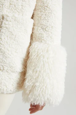 Oh Polly Outerwear | Fall Outfits^Shearling Coat with Large Front Pockets in Cream