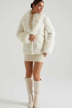 Oh Polly Outerwear | Fall Outfits^Shearling Coat with Large Front Pockets in Cream