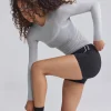 Oh Polly Tops^Sheer Long-Sleeve Top in Ice Grey IceGrey
