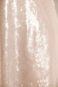 Oh Polly Party Dresses | Bride To Be^Sheer Sequin V-Neck Cut Out Back Evening Gown in White