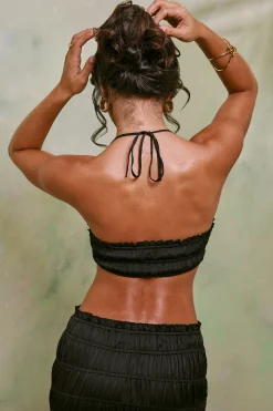 Oh Polly Women'S Clothing Sale - $65 And Under | Women'S Clothing Sale - $40 And Under^Shirred Halter Neck Crop Top in Black