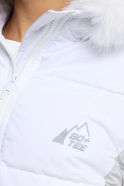 Oh Polly Coats^Ski Jacket with Detachable Sleeves in White