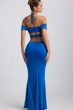 Oh Polly Women'S Clothing Sale - $65 And Under^Slinky Jersey Cut-Out Halterneck Gown in Cobalt Blue CobaltBlue