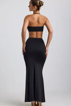 Oh Polly Skirts & Skorts | Co-Ords^Slinky Jersey Hardware Detail Maxi Skirt in Black