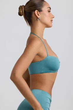 Oh Polly Women'S Clothing Sale - $65 And Under | Women'S Clothing Sale - $40 And Under^Slinky Jersey Hardware Detail Halterneck Bralette in Sea Green SeaGreen