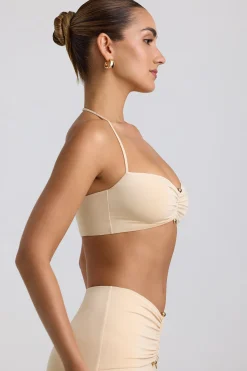 Oh Polly Women'S Clothing Sale - $65 And Under | Women'S Clothing Sale - $40 And Under^Slinky Jersey Hardware Detail Halterneck Bralette in Buttercream