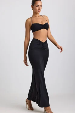 Oh Polly Skirts & Skorts | Co-Ords^Slinky Jersey Hardware Detail Maxi Skirt in Black