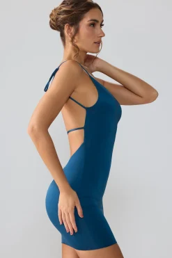 Oh Polly Fall Outfits^Slinky Jersey Open Back Mini Dress in Midnight Blue MidnightBlue