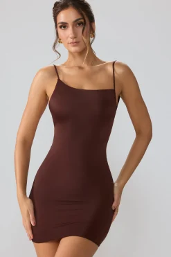 Oh Polly Fall Outfits^Slinky Jersey Open Back Mini Dress in Espresso