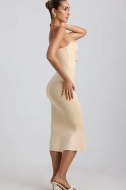 Oh Polly Women'S Clothing Sale - $65 And Under^Slinky Jersey Ruched Cut-Out Midaxi Dress in Buttercream