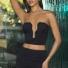 Oh Polly Skirts & Skorts | Co-Ords^Slinky Jersey Ruched Micro Mini Skirt in Black