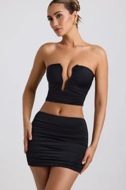 Oh Polly Skirts & Skorts | Co-Ords^Slinky Jersey Ruched Micro Mini Skirt in Black