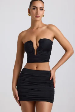 Oh Polly Skirts & Skorts | Co-Ords^Slinky Jersey Ruched Micro Mini Skirt in Black