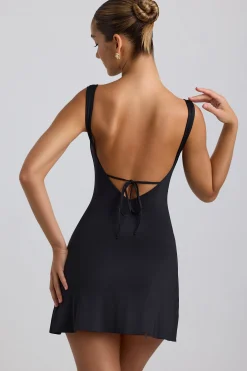 Oh Polly Women'S Clothing Sale - $65 And Under^Slinky Jersey Ruched V-Back Mini Dress in Black