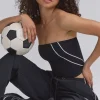 Oh Polly Matching Sets | Tops^Soft Active Contrast-Trim Bandeau Top in Black