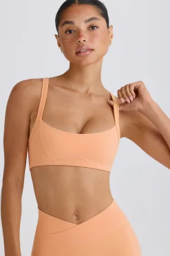 Oh Polly Matching Sets | Sports Bras^Soft Active Contrast-Trim Sports Bra in Peach