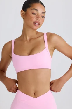 Oh Polly Matching Sets | Sports Bras^Soft Active Contrast-Trim Sports Bra in Bubblegum Pink BubblegumPink