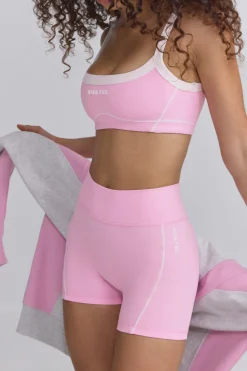 Oh Polly Matching Sets | Shorts^Soft Active Contrast-Trim Mini Shorts in Baby Pink BabyPink