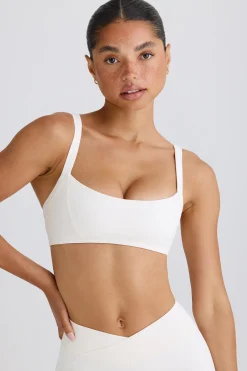 Oh Polly Matching Sets^Soft Active Contrast-Trim Sports Bra in White
