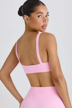 Oh Polly Matching Sets | Sports Bras^Soft Active Contrast-Trim Sports Bra in Bubblegum Pink BubblegumPink