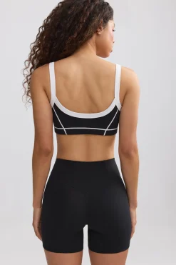 Oh Polly Matching Sets | Shorts^Soft Active Contrast-Trim Mini Shorts in Black