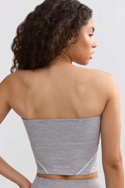 Oh Polly Matching Sets | Tops^Soft Active Contrast-Trim Bandeau Top in Ice Grey IceGrey