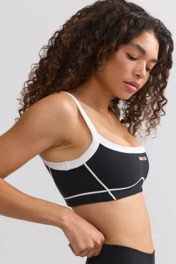 Oh Polly Matching Sets | Tops^Soft Active Contrast-Trim Sports Bra in Black
