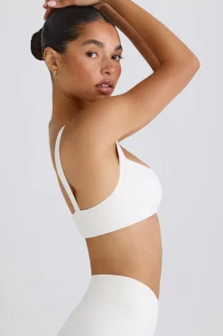 Oh Polly Matching Sets^Soft Active Contrast-Trim Sports Bra in White