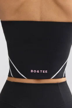 Oh Polly Matching Sets | Tops^Soft Active Contrast-Trim Bandeau Top in Black