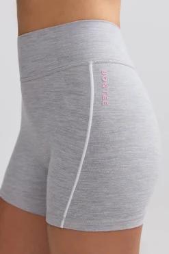 Oh Polly Matching Sets | Shorts^Soft Active Contrast-Trim Mini Shorts in Ice Grey IceGrey