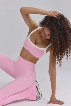 Oh Polly Matching Sets | Tops^Soft Active Contrast-Trim Sports Bra in Baby Pink BabyPink