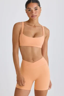 Oh Polly Matching Sets | Sports Bras^Soft Active Contrast-Trim Sports Bra in Peach