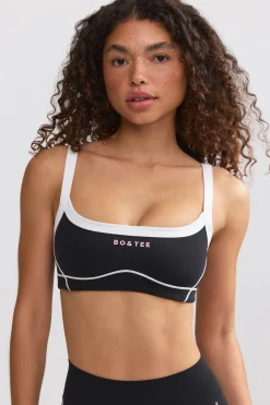 Oh Polly Matching Sets | Tops^Soft Active Contrast-Trim Sports Bra in Black