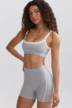 Oh Polly Matching Sets | Shorts^Soft Active Contrast-Trim Mini Shorts in Ice Grey IceGrey