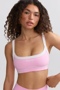 Oh Polly Matching Sets | Tops^Soft Active Contrast-Trim Sports Bra in Baby Pink BabyPink