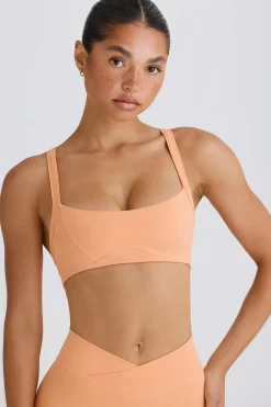 Oh Polly Matching Sets | Sports Bras^Soft Active Contrast-Trim Sports Bra in Peach