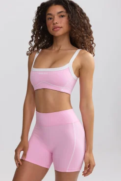 Oh Polly Matching Sets | Shorts^Soft Active Contrast-Trim Mini Shorts in Baby Pink BabyPink