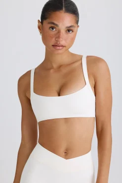 Oh Polly Matching Sets^Soft Active Contrast-Trim Sports Bra in White