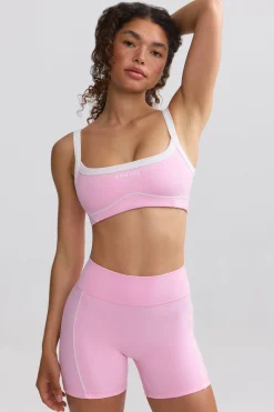 Oh Polly Matching Sets | Shorts^Soft Active Contrast-Trim Mini Shorts in Baby Pink BabyPink