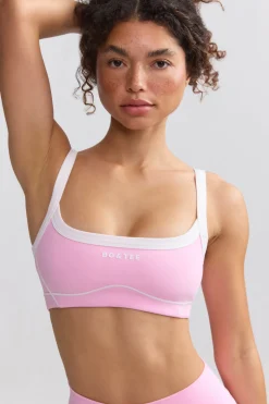 Oh Polly Matching Sets | Tops^Soft Active Contrast-Trim Sports Bra in Baby Pink BabyPink