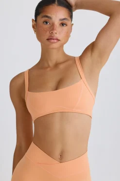 Oh Polly Matching Sets | Sports Bras^Soft Active Contrast-Trim Sports Bra in Peach