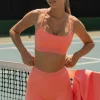 Oh Polly Matching Sets | Sports Bras^Soft Active Cross-Back Sports Bra in Coral