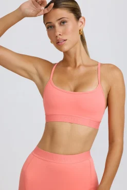 Oh Polly Matching Sets | Sports Bras^Soft Active Cross-Back Sports Bra in Coral