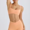 Oh Polly Matching Sets | Shorts^Soft Active Crossover Mini Shorts in Peach