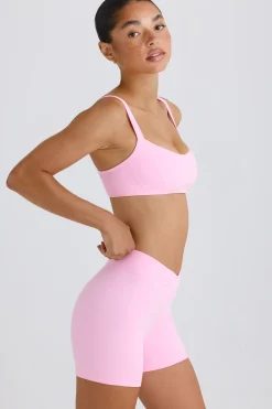 Oh Polly Matching Sets^Soft Active Crossover Mini Shorts in Bubblegum Pink BubblegumPink